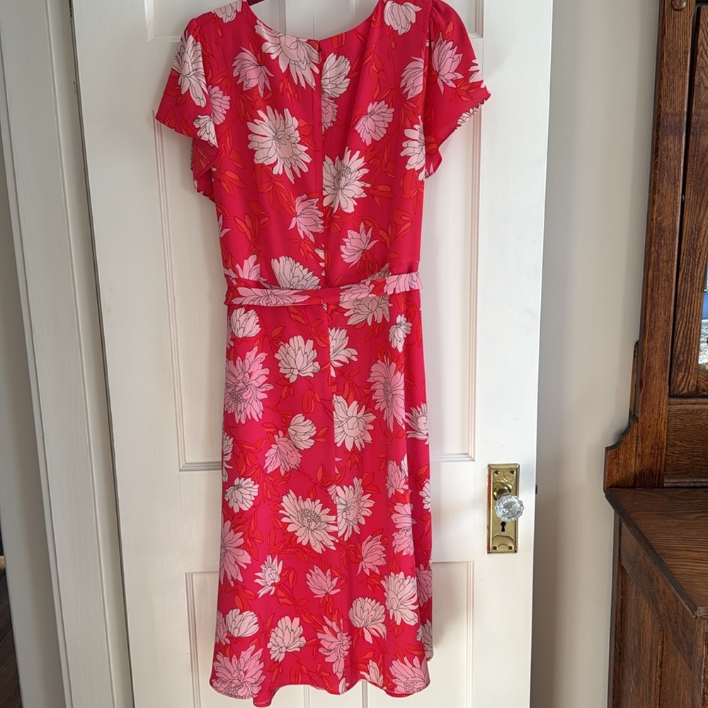 🌺Talbots Plus pink floral midi dress. Size 16W. - Picture 3 of 11